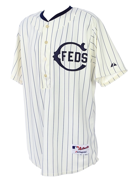 2014 (April 23) Gary Jones Chicago Cubs Game Worn 1914 Federal League Throwback Home Jersey (MEARS LOA/MLB Hologram)