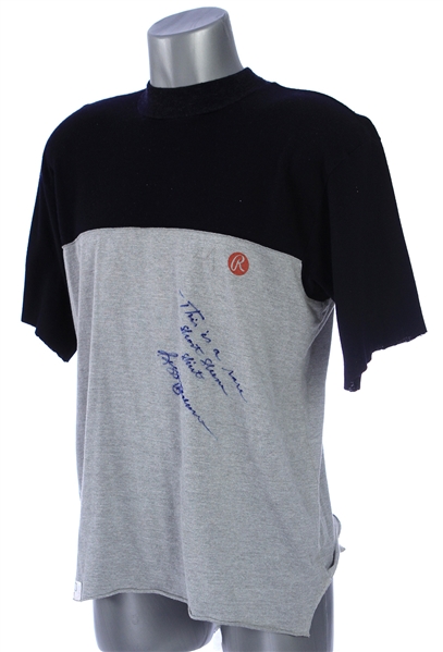 1977-81 Reggie Jackson New York Yankees Signed & Inscribed Game Worn Undershirt (MEARS LOA/JSA)