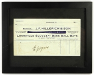 1911 JF Hillerich & Son Louisville Slugger 9" x 11" Framed Invoice