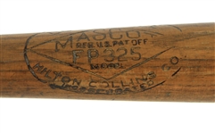 1922 Jack Fournier Mascot Store Model FP325 Decal Bat 