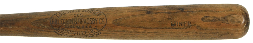 1927 Art Miner/Ivey Wingo H&B Louisville Slugger Professional Model Sidewritten Bat (MEARS A8.5)