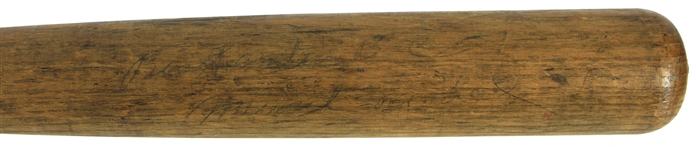 1928 Bob Meusel H&B Louisville Slugger Professional Model Sidewritten Lathe Bat (MEARS LOA)