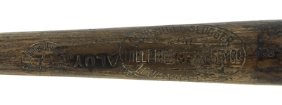 1920's Weather Seasoned Bone Rubbed H&B Louisville Slugger 250 Aloy Stamped Blank Barrel Bat (MEARS LOA)