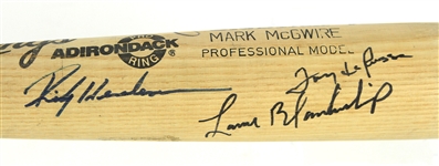 1992-93 Oakland Athletics Signed Mark McGwire Rawlings Adirondack Bat w/ 8 Signatures Including McGwire, Rickey Henderson, Tony LaRussa & More (MEARS LOA/JSA)