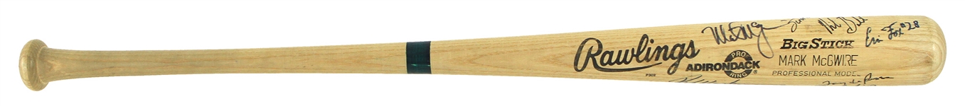 1992-93 Oakland Athletics Signed Mark McGwire Rawlings Adirondack Bat w/ 8 Signatures Including McGwire, Rickey Henderson, Tony LaRussa & More (MEARS LOA/JSA)