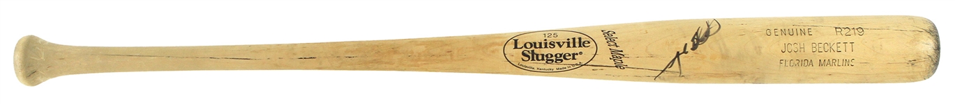 2002-05 Josh Beckett Florida Marlins Signed Louisville Slugger Professional Model Game Used Bat (MEARS LOA/JSA)
