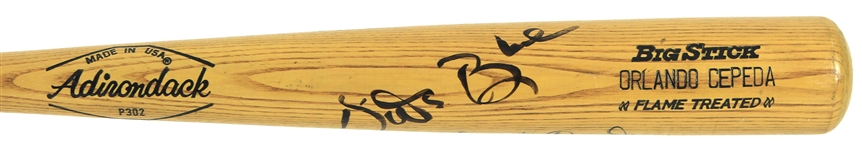 1972 Orlando Cepeda Vida Blue Oakland Athletics Signed Adirondack Bat (JSA)