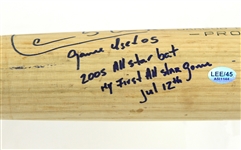 2005 Carlos Lee Milwaukee Brewers Signed & Inscribed Rawlings Adirondack Professional Model All Star Game Bat (MEARS LOA/JSA)