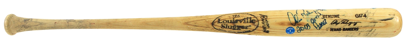 2003 Alex Rodriguez Texas Rangers Signed & Inscribed Louisville Slugger Professional Model Game Used Bat (MEARS A7/JSA) AL MVP Season