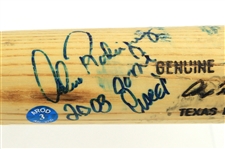 2003 Alex Rodriguez Texas Rangers Signed & Inscribed Louisville Slugger Professional Model Game Used Bat (MEARS A7/JSA) AL MVP Season