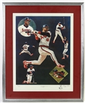 1982-86 Reggie Jackson California Angels Signed 24" x 29" Framed Lithograph (JSA) 69/500