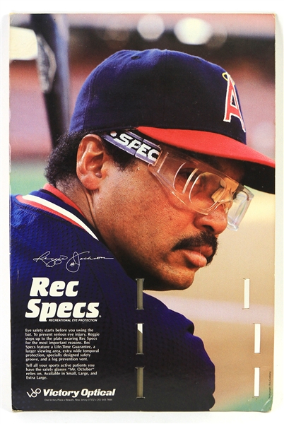 1982-86 Reggie Jackson California Angels Rec Specs 12" x 17.5" Countertop Display