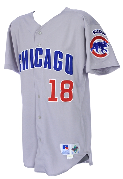 1998 Jose Hernandez Chicago Cubs Game Worn Road Jersey (MEARS LOA)