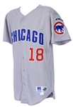 1998 Jose Hernandez Chicago Cubs Game Worn Road Jersey (MEARS LOA)