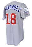 1998 Jose Hernandez Chicago Cubs Game Worn Road Jersey (MEARS LOA)