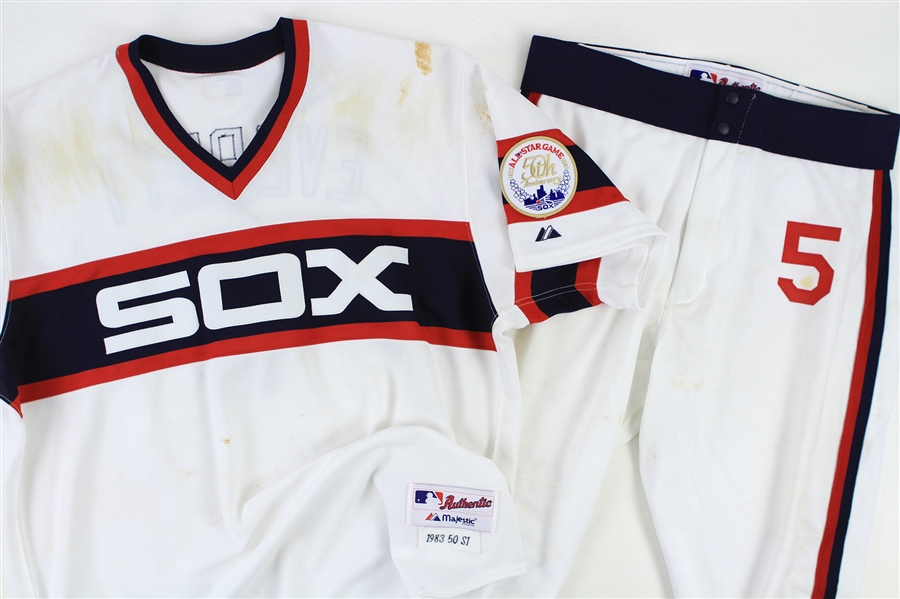 2003 Carl Everett Chicago White Sox Signed Game Worn 1983 Throwback Uniform (MEARS LOA/JSA) 