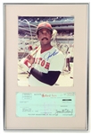 1982 Jim Rice Boston Red Sox 12" x 18" Framed Display w/ Processed Payroll Check & Signed 8" x 10" Photo (JSA)