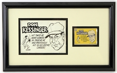 1970 Don Kessinger Chicago Cubs 11" x 17" Framed Display w/ 1970 Topps All Star Card & Original Art