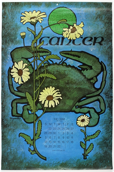 1969 Cancer Vintage Zodiac 21"x 32" Poster 