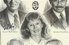 2001 Wisconsin Athletic Hall of Fame Multi Signed 20 x 27 Framed Lithograph w/ 5 Signatures Including Jim Taylor, Bud Selig & More (JSA) 34/250