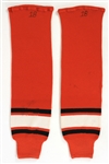 1996-97 Dale Hawerchuk Philadelphia Flyers Game Worn Uniform Socks (MEARS LOA)
