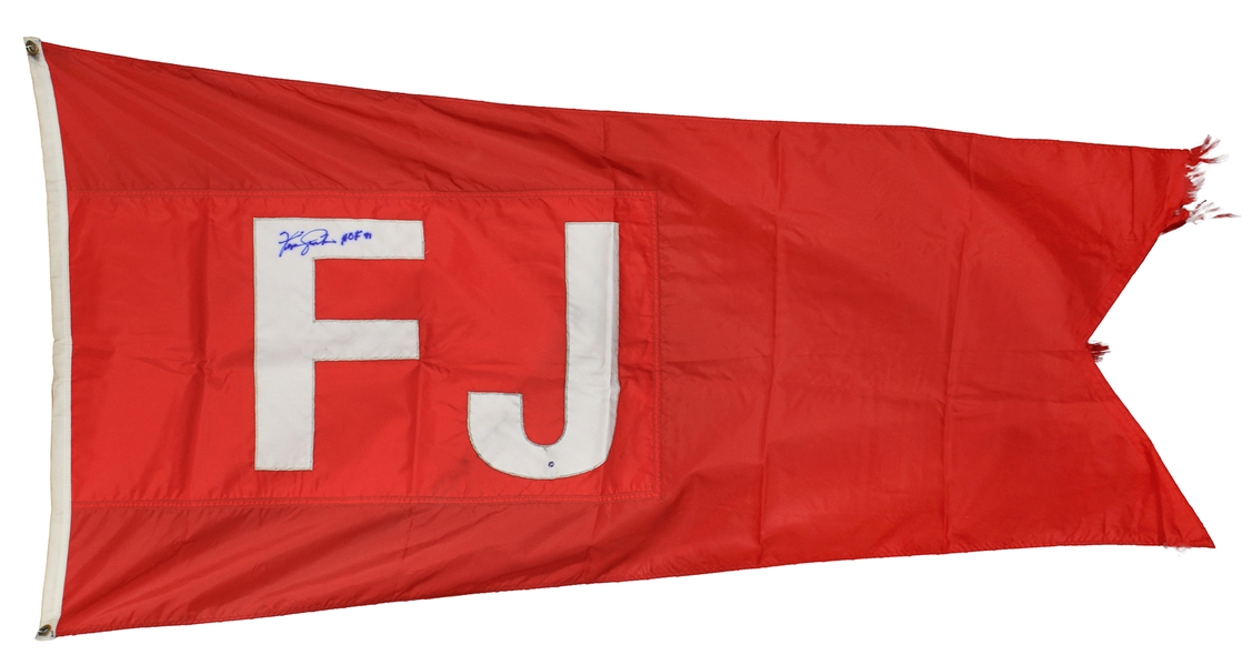 2006 Ferguson Jenkins Chicago Cubs Signed Wrigley Field "FJ 31" Stadium Flag (MEARS LOA/JSA/MLB Hologram)