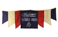 1957 Milwaukee Braves 35" x 98" "Welcome Series Fans" County Stadium World Series Banner (MEARS LOA)