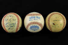 1974-91 Game Used & Signed Baseball Collection - Lot of 3 w/ Comiskey Park Inaugural Year & More (MEARS LOA)