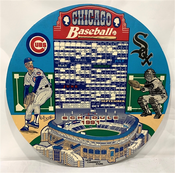 1991 Chicago White Sox Comiskey Park 28" x 28" Dual-Sided Schedule 
