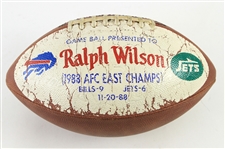 1988 (November 20) Ralph Wilson Buffalo Bills Painted Game Ball Presentation Football (MEARS LOA) 