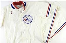 1987-88 Philaelphia 76ers Warm Up Suit With Shooting Shirt & Tear Away Pants (MEARS LOA)