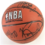 1995-96 Houston Rockets Team Signed ONBA Basketball w/ 12 Signatures Including Hakeem Olajuwon, Clyde Drexler & More (JSA)