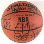 1995-96 Houston Rockets Team Signed ONBA Basketball w/ 12 Signatures Including Hakeem Olajuwon, Clyde Drexler & More (JSA)