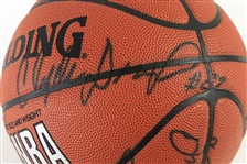 1995-96 Houston Rockets Team Signed ONBA Basketball w/ 12 Signatures Including Hakeem Olajuwon, Clyde Drexler & More (JSA)
