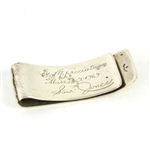 1969 Sam Jones Boston Celtics "In Appreciation" Silver Plated Money Clip (MEARS LOA)