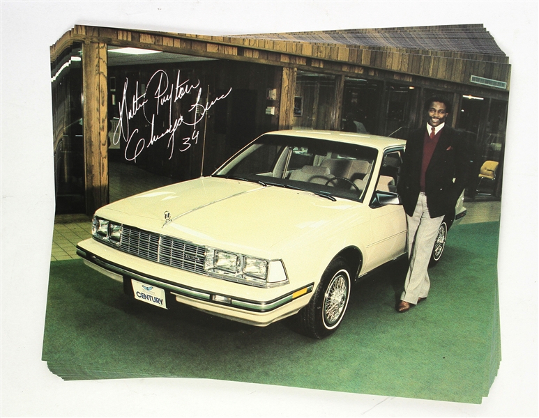 1980s Walter Payton Chicago Bears Facsimile Signed Chicago Buicks 8" x 10" Promo Photos - Lot of 26