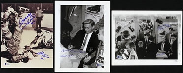 2000s Bobby Hull Chicago Blackhawks Signed 8" x 10" Photos - Lot of 3 (Beckett)