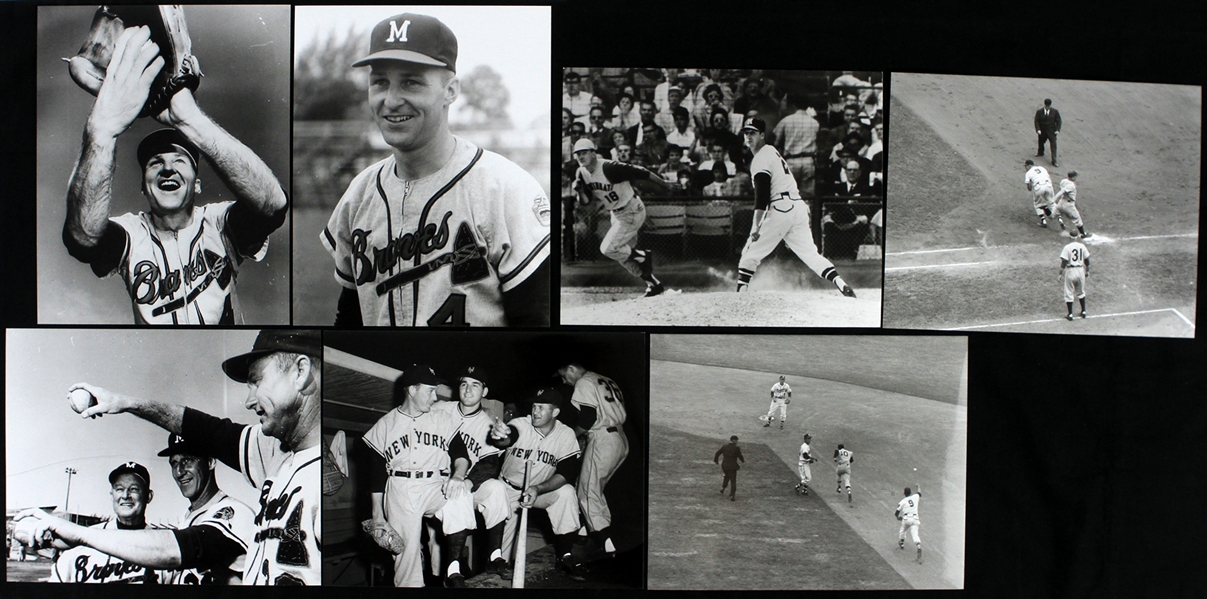 1950s-60s Milwaukee Braves 8" x 10" Photos - Lot of 13