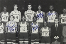 1970's-90's Basketball Memorabilia Collection - Lot of 12 w/ Alcindor Rookie Program, Lithuanian Olympic Trunks, Signed Items & More 