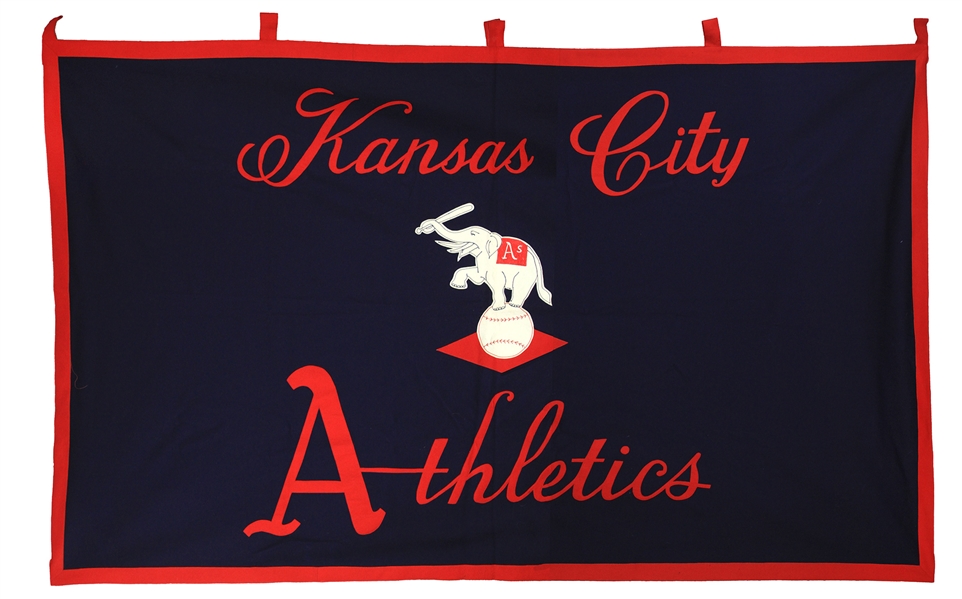 1956-62 Kansas City Athletics 64" x 104" Felt Stadium Banner (MEARS LOA)