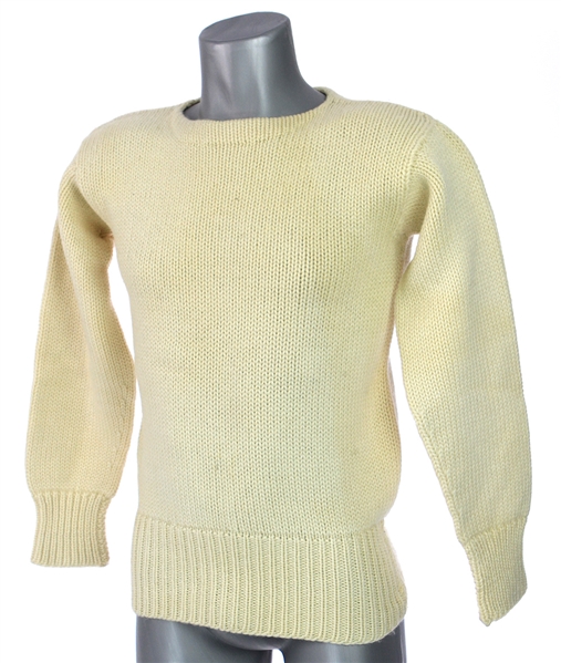 1940s-50s AG Spalding & Bros White Wool Football Sweater