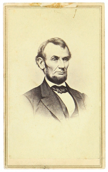 1861-65 Abraham Lincoln 16th President of the United States 2.5" x 4" CDV Photo Card