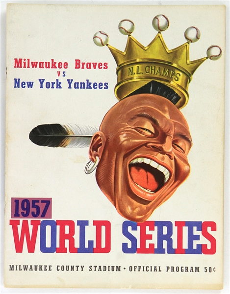 1957 Milwaukee Braves New York Yankees County Stadium Unscored World Series Program