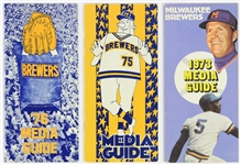 1973-76 Milwaukee Brewers Media Guides - Lot of 3
