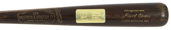 1974 Hank Aaron Atlanta Braves H&B Louisville Slugger Magnavox 715th Career Home Run Commemorative Bat