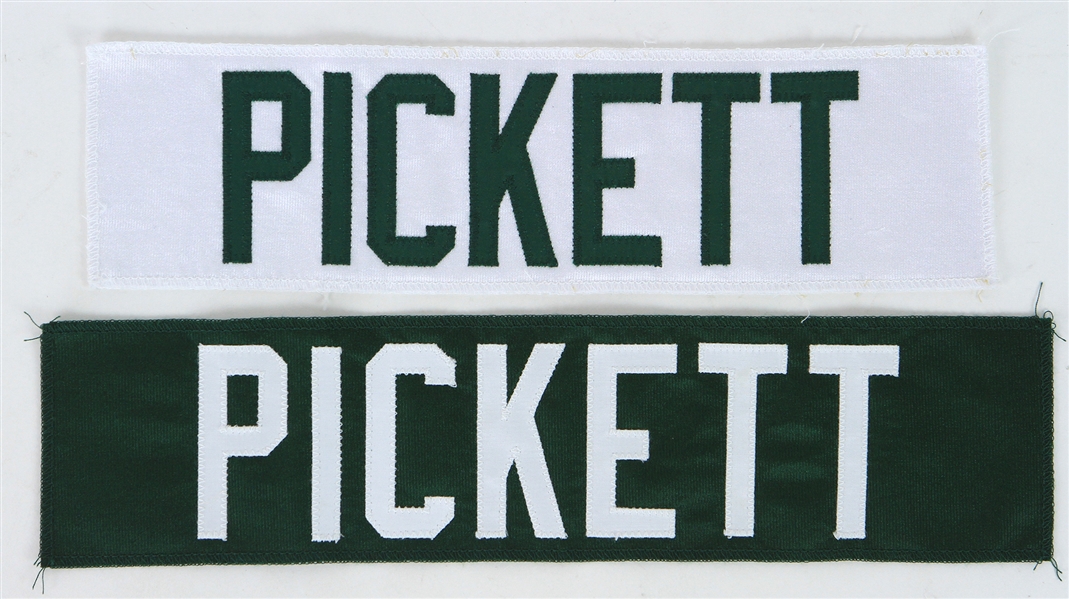 2006-13 Ryan Pickett Green Bay Packers Nameplates - Lot of 2 (MEARS LOA)