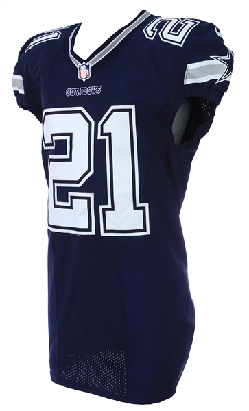 2016 Ezekiel Elliott Dallas Cowboys Road Jersey (MEARS A5)