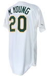 1989 Matt Young Oakland Athletics Game Worn Home Jersey (MEARS LOA)