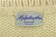 1940's-50's AG Spalding & Bros White Wool Football Sweater