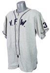 1940's VFW C. Cerar Tool & Machine Co. Game Worn Flannel Baseball Jersey w/ Health Patch (MEARS LOA)